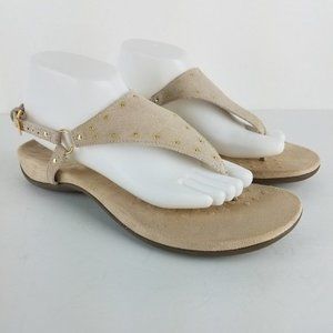 Vionic Margot Studs Suede Sandals in Nude